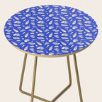 Vintage blue sea shell summer art pattern Side Table Gallery Image 2