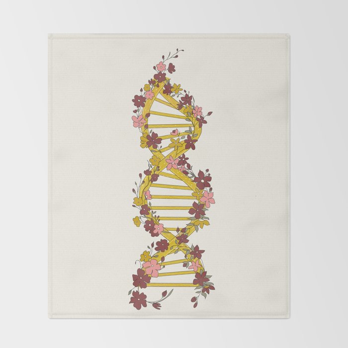 Floral DNA Throw Blanket Gallery Image 2