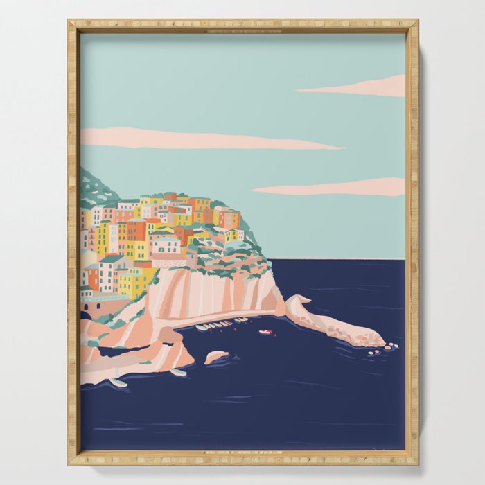 Italy, cinque terre  Serving Tray Gallery Image 1