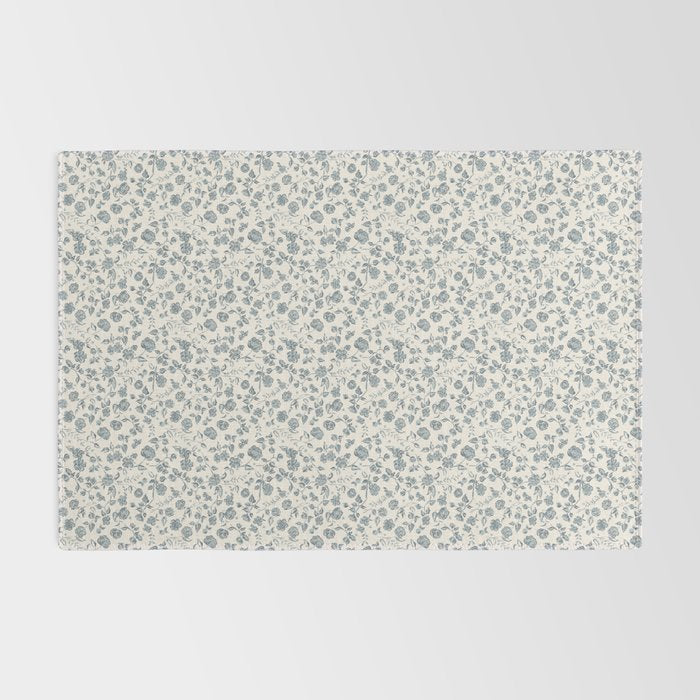 Florals and Pomegranates - Blue Navy Rug Gallery Image 2