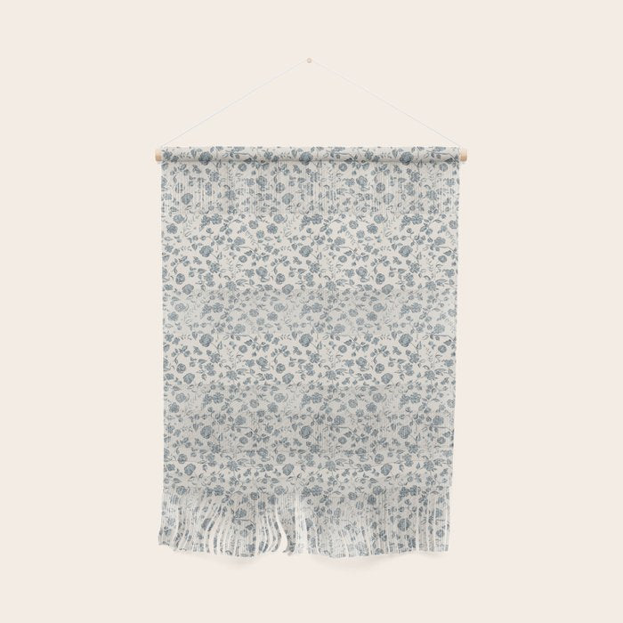 Florals and Pomegranates - Blue Navy Wall Hanging Gallery Image 1