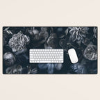 Midnight Blue Lush Moody Flowers Baroque Grandeur Desk Mat Gallery Image 1