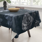Midnight Blue Lush Moody Flowers Baroque Grandeur Tablecloth Gallery Image 3