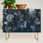Midnight Blue Lush Moody Flowers Baroque Grandeur Credenza Gallery Image 1