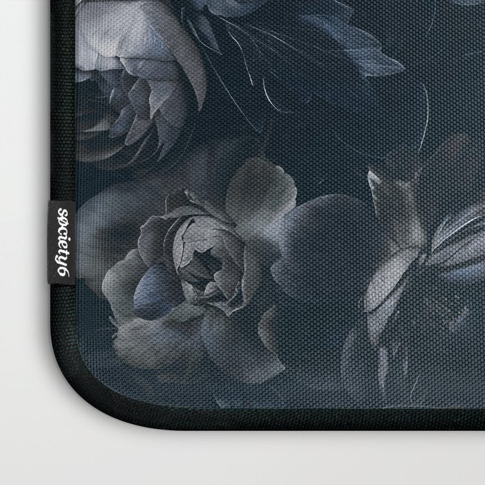 Midnight Blue Lush Moody Flowers Baroque Grandeur Laptop Sleeve Gallery Image 3