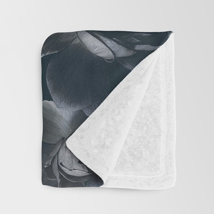 Midnight Blue Lush Moody Flowers Baroque Grandeur Throw Blanket Gallery Image 3