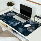 Midnight Blue Lush Moody Flowers Baroque Grandeur Desk Mat Gallery Image 2