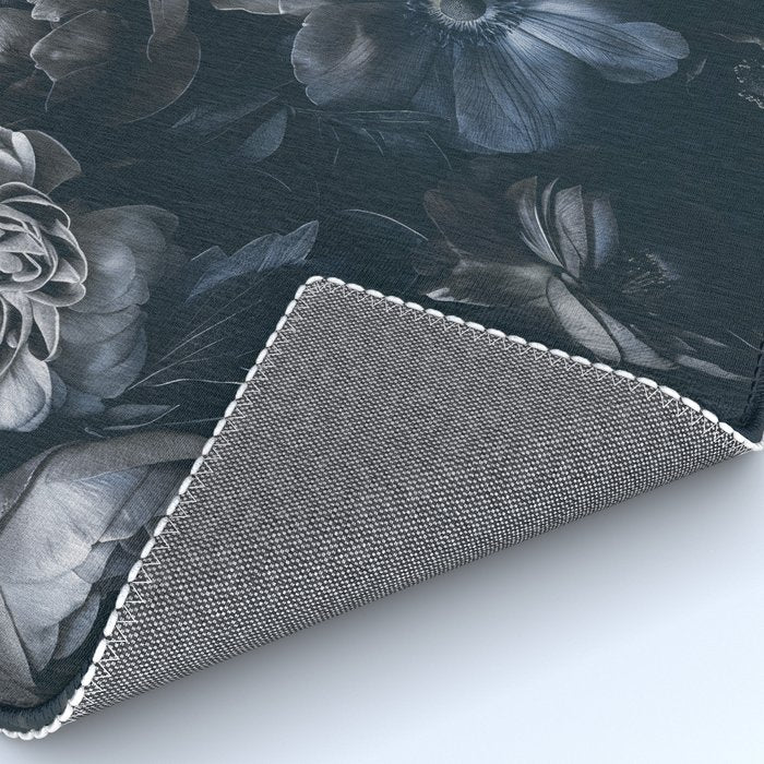 Midnight Blue Lush Moody Flowers Baroque Grandeur Rug Gallery Image 4