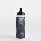 Midnight Blue Lush Moody Flowers Baroque Grandeur Water Bottle Gallery Image 2