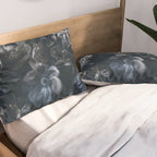 Midnight Blue Lush Moody Flowers Baroque Grandeur Pillow Sham Gallery Image 2