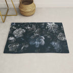 Midnight Blue Lush Moody Flowers Baroque Grandeur Rug Gallery Image 1