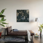 Midnight Blue Lush Moody Flowers Baroque Grandeur Wood Wall Art Gallery Image 2