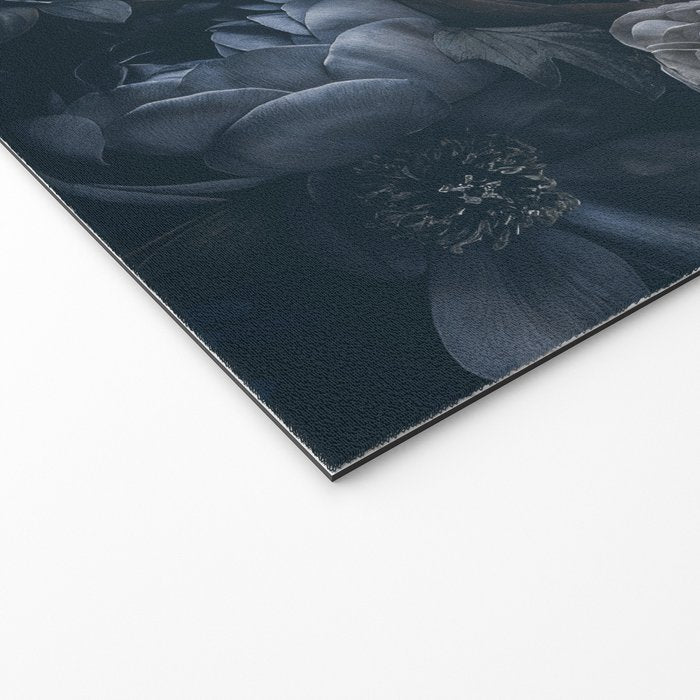 Midnight Blue Lush Moody Flowers Baroque Grandeur Welcome Mat Gallery Image 2