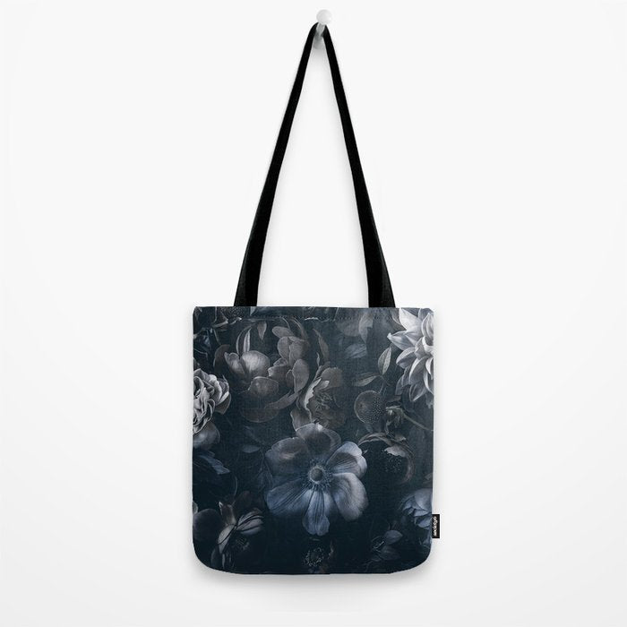 Midnight Blue Lush Moody Flowers Baroque Grandeur Tote Bag Gallery Image 2