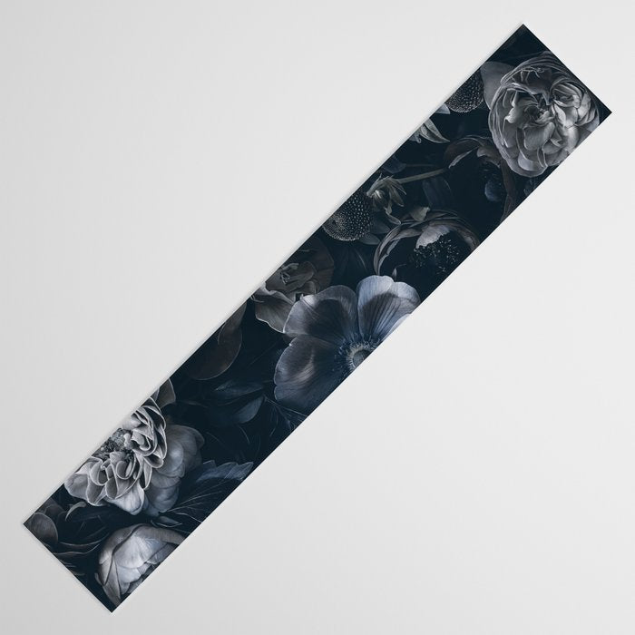 Midnight Blue Lush Moody Flowers Baroque Grandeur Table Runner Gallery Image 3