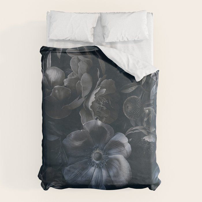Midnight Blue Lush Moody Flowers Baroque Grandeur Duvet Cover Gallery Image 6