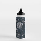 Midnight Blue Lush Moody Flowers Baroque Grandeur Water Bottle Gallery Image 3