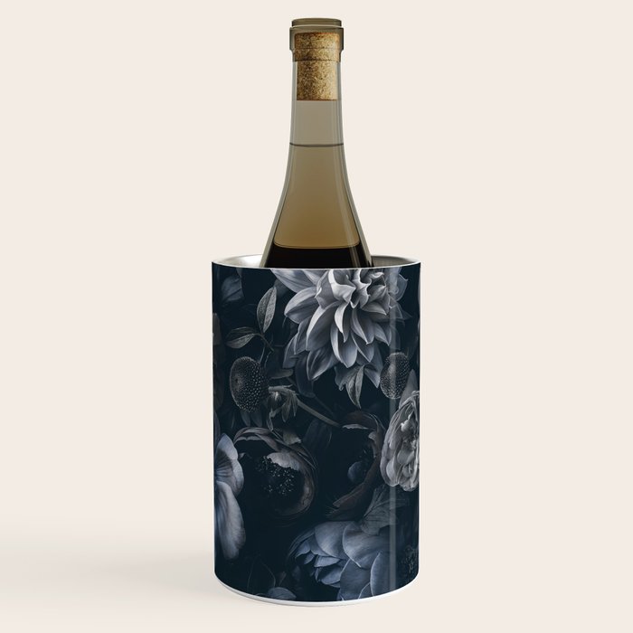 Midnight Blue Lush Moody Flowers Baroque Grandeur Wine Chiller Gallery Image 3