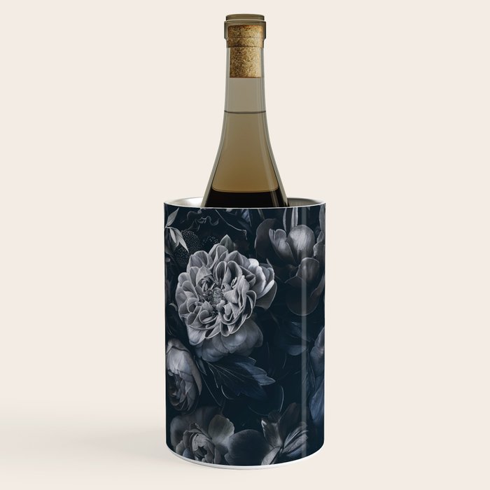 Midnight Blue Lush Moody Flowers Baroque Grandeur Wine Chiller Gallery Image 2