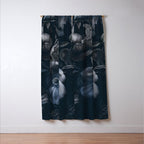 Midnight Blue Lush Moody Flowers Baroque Grandeur Window Curtain Gallery Image 3