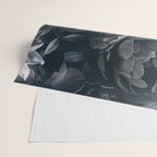 Midnight Blue Lush Moody Flowers Baroque Grandeur Wrapping Paper Gallery Image 2