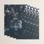 Midnight Blue Lush Moody Flowers Baroque Grandeur Wrapping Paper Gallery Image 3