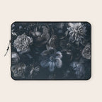 Midnight Blue Lush Moody Flowers Baroque Grandeur Laptop Sleeve Gallery Image 1