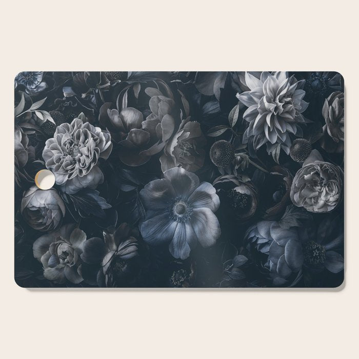 Midnight Blue Lush Moody Flowers Baroque Grandeur Cutting Board Gallery Image 1