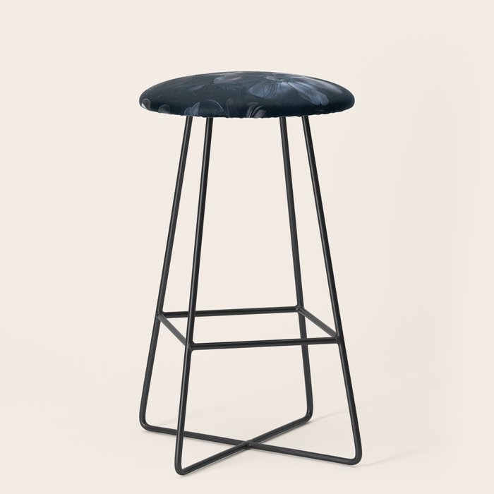 Midnight Blue Lush Moody Flowers Baroque Grandeur Stool Gallery Image 1