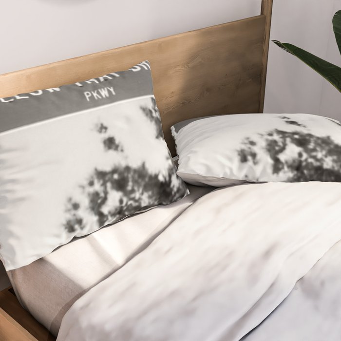 Follow That Dream Parkway black and white inspirational photograph / art photography Pillow Sham Gallery Image 2