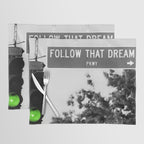 Follow That Dream Parkway black and white inspirational photograph / art photography Placemat Gallery Image 1