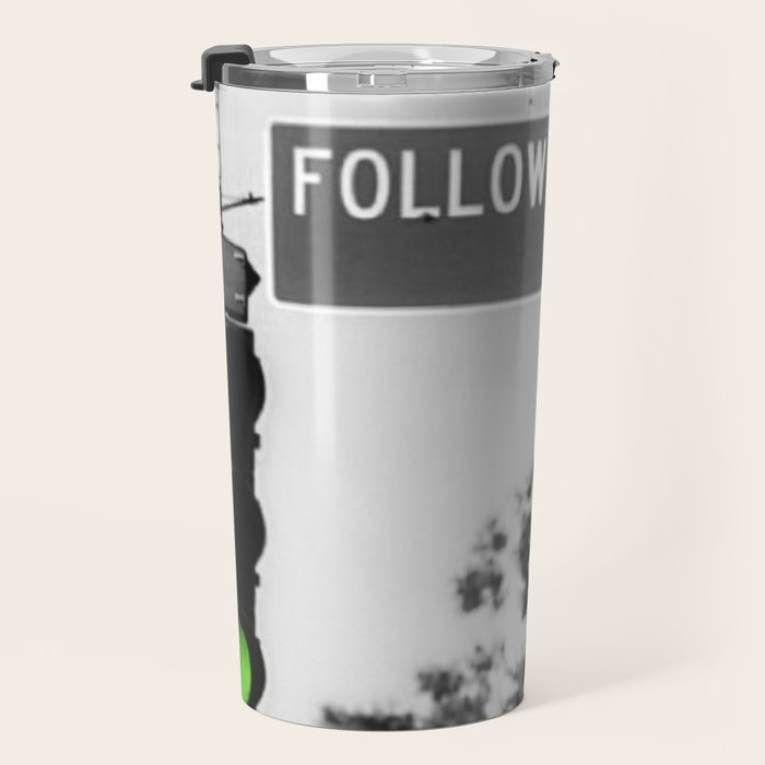 Follow That Dream Parkway black and white inspirational photograph / art photography Travel Mug Gallery Image 3