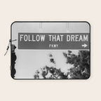 Follow That Dream Parkway black and white inspirational photograph / art photography Laptop Sleeve Gallery Image 1