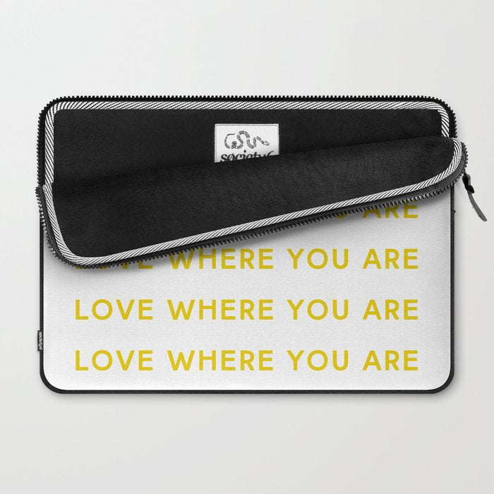 Love Where You Are in Yellow Laptop Sleeve Gallery Image 2