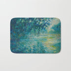 Claude Monet Impressionist Landscape Oil Painting Morning on the Seine Bath Mat Gallery Image 1