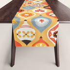 Festive Old-fashioned Christmas Tree Baubles Table Runner Gallery Image 1