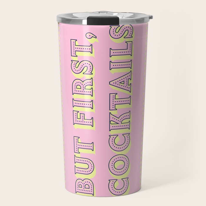 Pastel Pink Party Cocktails Travel Mug Gallery Image 1