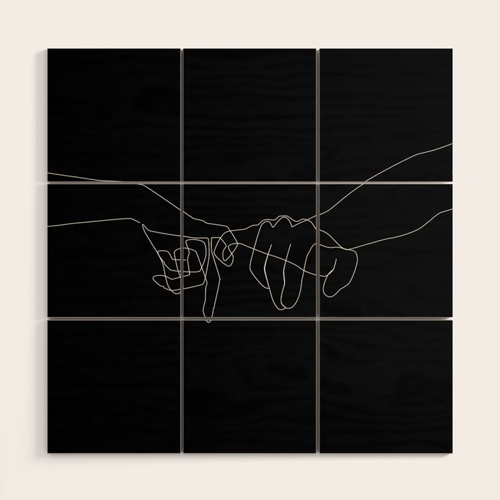 Black Pinky Swear Wood Wall Art Gallery Image 1