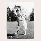 Audrey Hepburn Playing Golf, Black and White Vintage Art Poster Gallery Image 4