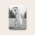 Audrey Hepburn Playing Golf, Black and White Vintage Art Bath Mat Gallery Image 1