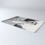Audrey Hepburn Playing Golf, Black and White Vintage Art Rug Gallery Image 3
