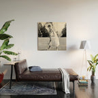 Audrey Hepburn Playing Golf, Black and White Vintage Art Wood Wall Art Gallery Image 2