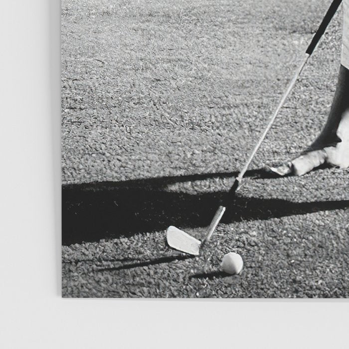 Audrey Hepburn Playing Golf, Black and White Vintage Art Poster Gallery Image 3