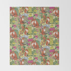 fox pattern Throw Blanket Gallery Image 2