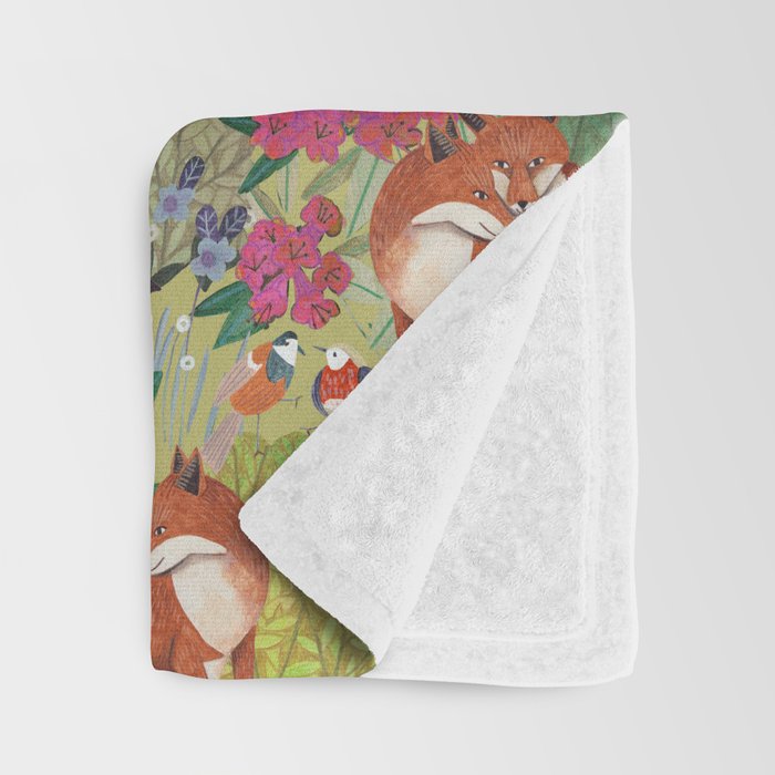 fox pattern Throw Blanket Gallery Image 3