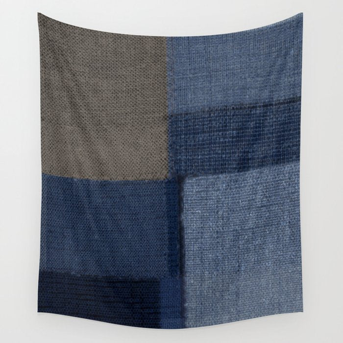 Blue Tone Abstract Wall Tapestry Gallery Image 4