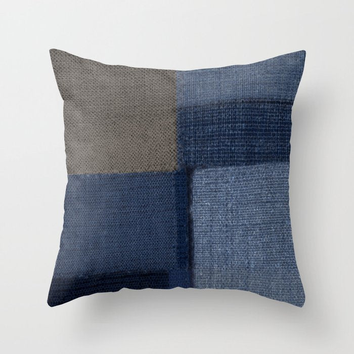 Blue Tone Abstract Throw Pillow Gallery Image 6