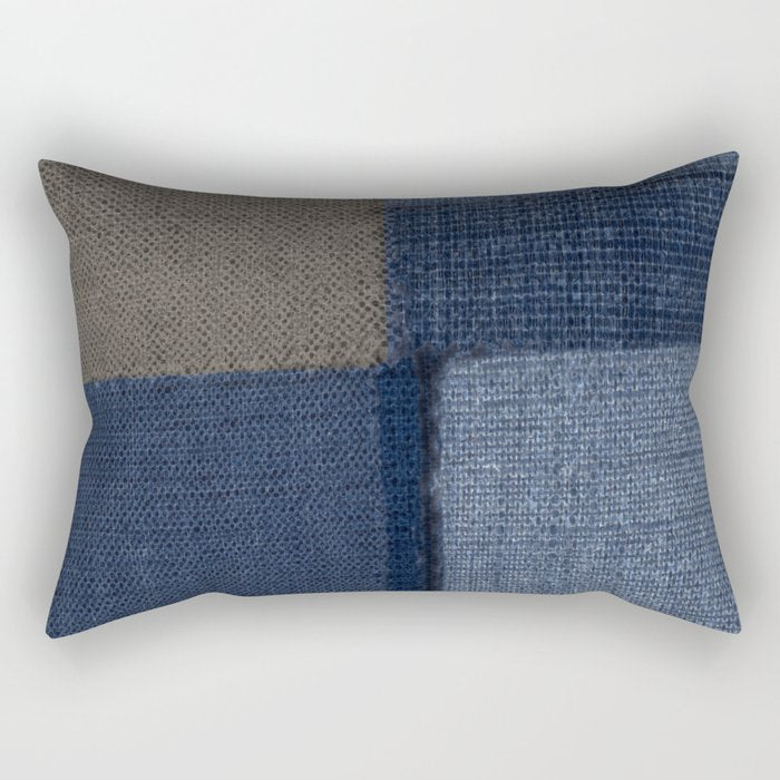 Blue Tone Abstract Rectangular Pillow Gallery Image 1