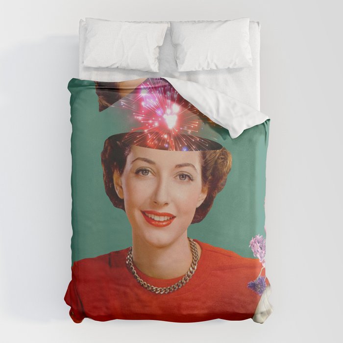The Reader // Fireworks Duvet Cover Gallery Image 1