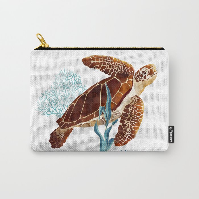 Metallic Sea Turtle-Custom Carry All Pouch Gallery Image 1
